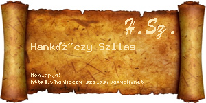 Hankóczy Szilas névjegykártya
